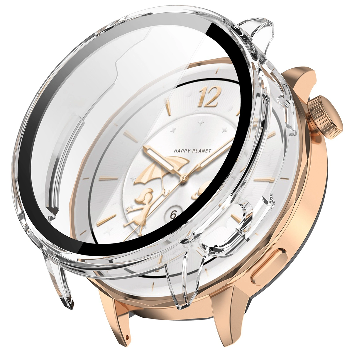 Wizualizacja nakładania etui Bizon Case Watch Adamo do OnePlus Watch 3 43 mm